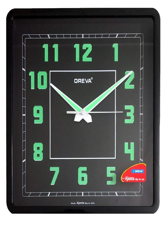 أوريفا ساعة حائط تناظرية مربعة الشكل من البلاستيك بتصميم تجريدي من أوريفا، تتوهج في الليل (30.6 × 4.25 × 30.6 سم، أسود، AQ-1847) - Image 1